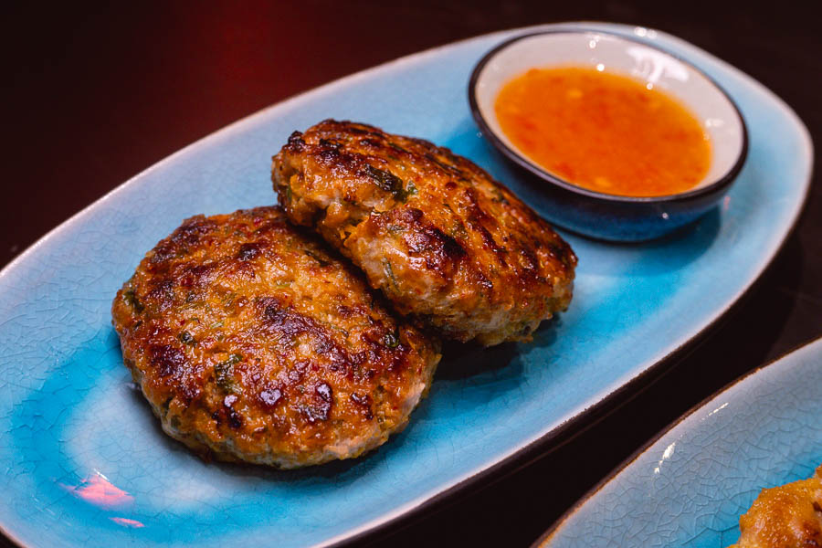 Sausage patties at The Curry Gaeng, a casual restaurant in Shanghai specializing in regional Thai curries. Photo by Rachel Gouk @ Nomfluence.
