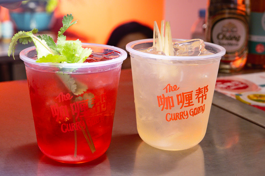 Cocktails at The Curry Gaeng, a casual restaurant in Shanghai specializing in regional Thai curries. Photo by Rachel Gouk @ Nomfluence.