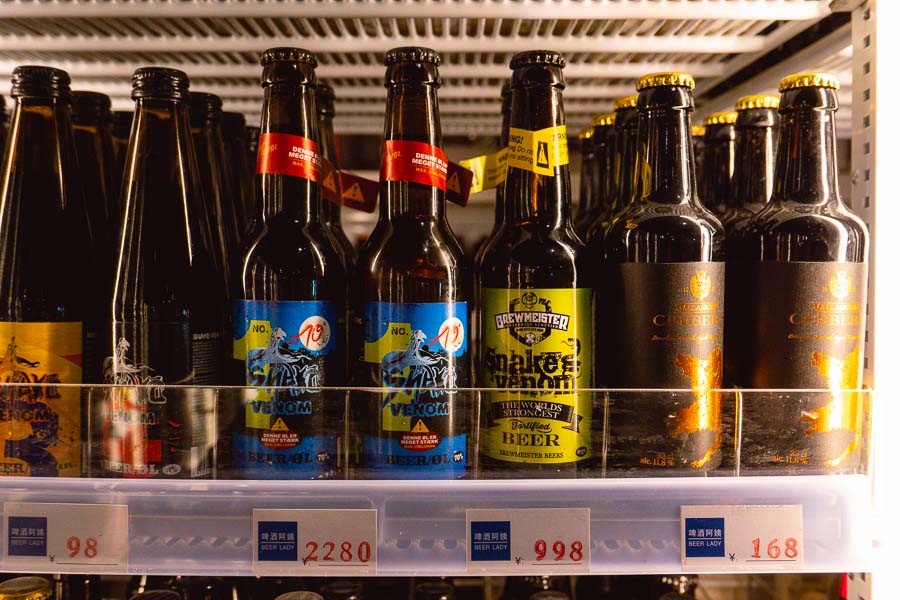 Snake Venom at Beer Lady, Shanghai's Biggest Beer Market, Beermart. Photo by Rachel Gouk @ Nomfluence.