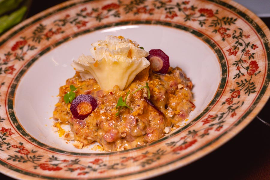 Beef Tartare. Mavis is a natural wine bar and bistro in Shanghai, serving French food from a chalkboard menu. Photo by Rachel Gouk @ Nomfluence
