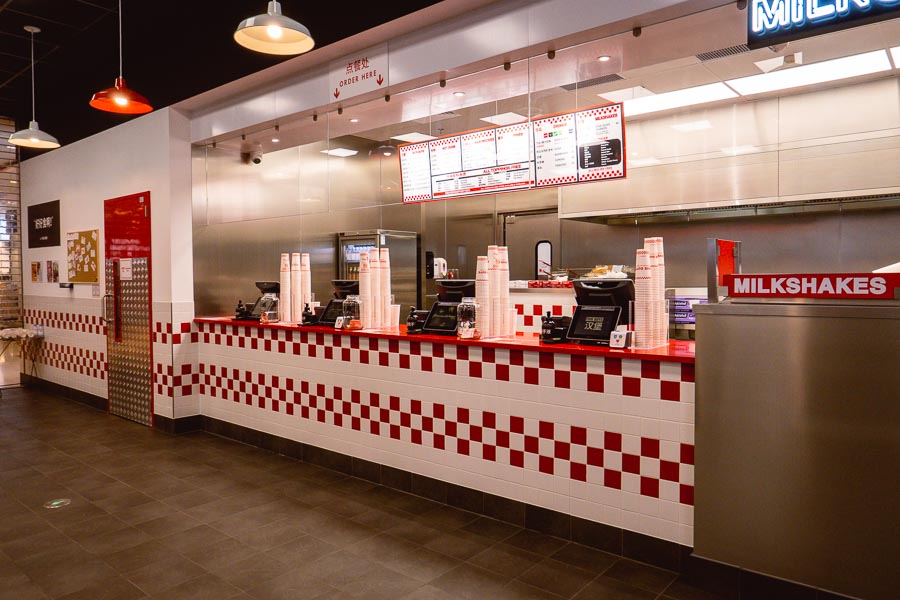 World famous burger chain Five Guys opens its first location in Shanghai, China. Photo by Rachel Gouk @ Nomfluence.