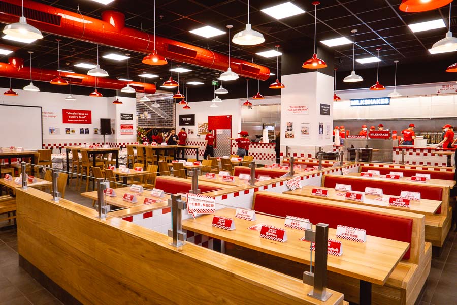 World famous burger chain Five Guys opens its first location in Shanghai, China. Photo by Rachel Gouk @ Nomfluence.