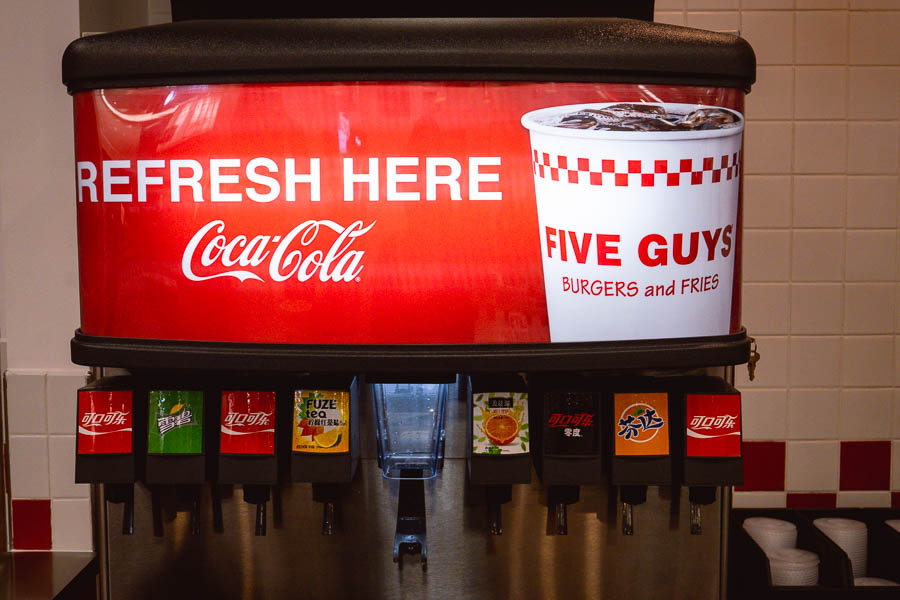 World famous burger chain Five Guys opens its first location in Shanghai, China. Photo by Rachel Gouk @ Nomfluence.