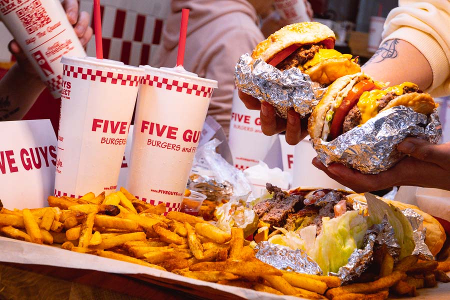 American burger chain Five Guys opens its first location in China, in Huangpu district, Shanghai. Photo by Rachel Gouk @ Nomfluence
