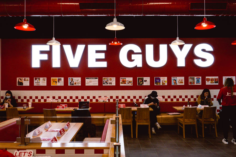 World famous burger chain Five Guys opens its first location in Shanghai, China. Photo by Rachel Gouk @ Nomfluence.