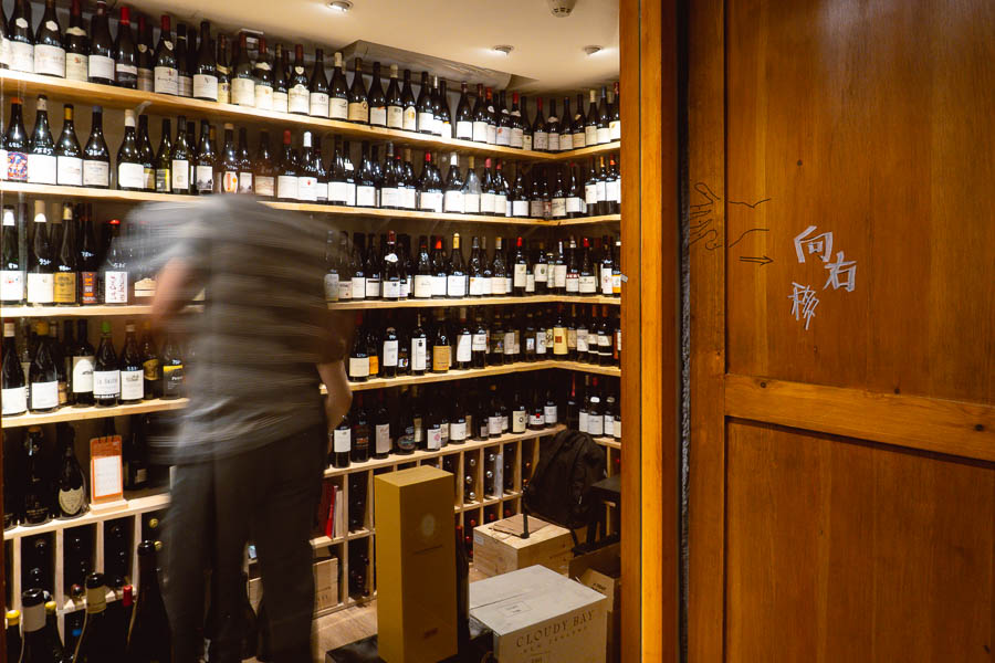 Wine cellar at Ottimo, a wine bar and restaurant in Xuhui, Shanghai. Photo by Rachel Gouk @ Nomfluence.
