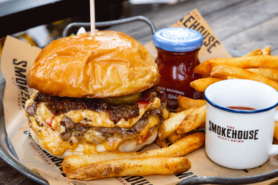 Double smash burger at The Smokehouse. Shanghai Burger Month 2021 is a moth dedicated to the love of burgers, brought to you by food & drink blog Nomfluence.