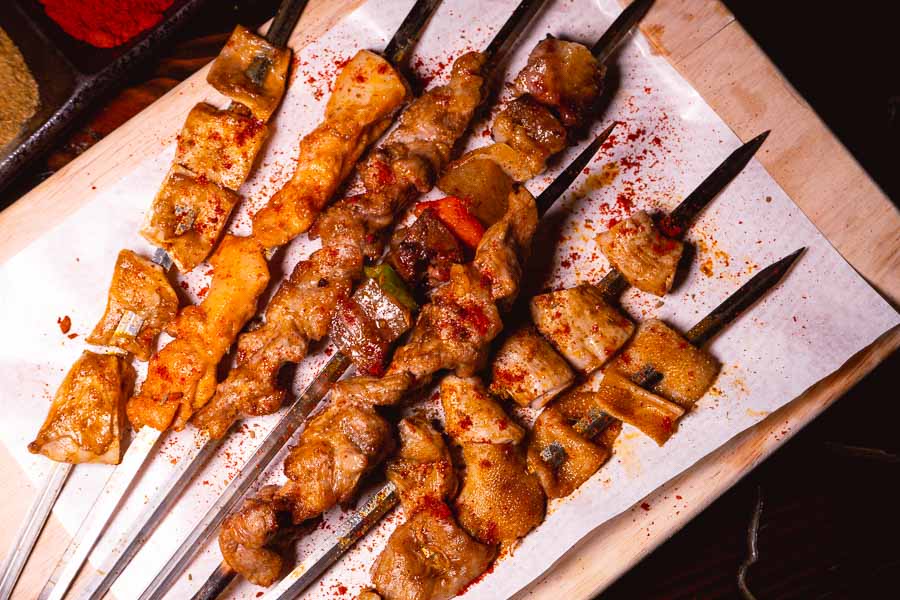 Lamb skewers. Xibo is a fantastic Xinjiang restaurant in Shanghai that has a diverse menu of ethnic dishes. Photo by Rachel Gouk @ Nomfluence.