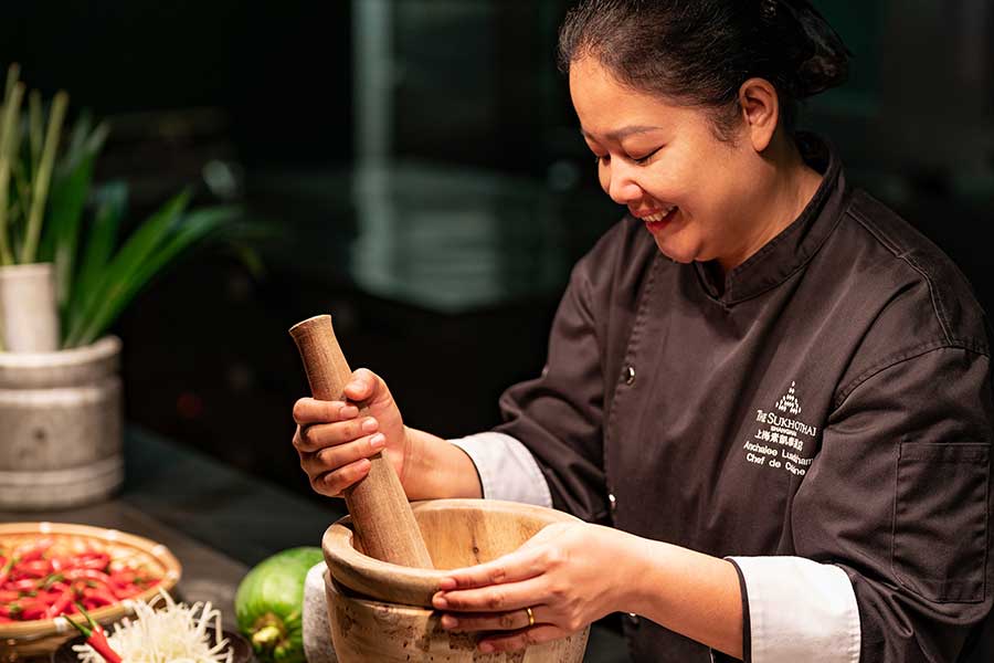 Chef Anchalee Luadkham, URBAN Cafe, The Sukhothai Shanghai. 