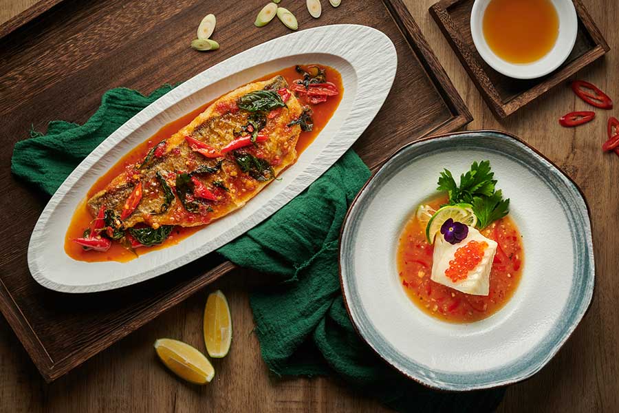 New Thai menu featuring Chiang Mai flavors from chef Anchalee Luadkham at URBAN Cafe, The Sukhothai Shanghai. 