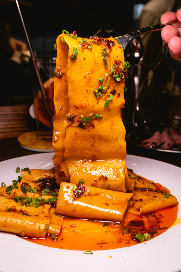 Pappardella at Yaya's Pasta Bar, a restaurant and bar in Shanghai serving fresh pasta with Chinese flavors and ingredients. Photo by Rachel Gouk @ Nomfluence