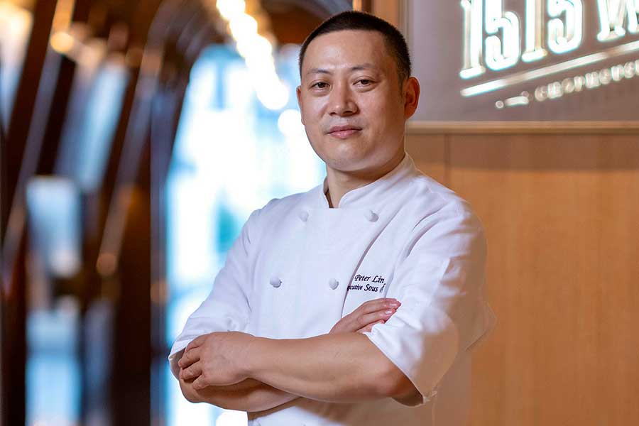 Chef de cuisine Peter Lin. 1515 West Chophouse & Bar is a steakhouse at the Jing An Shangri-La Shanghai.