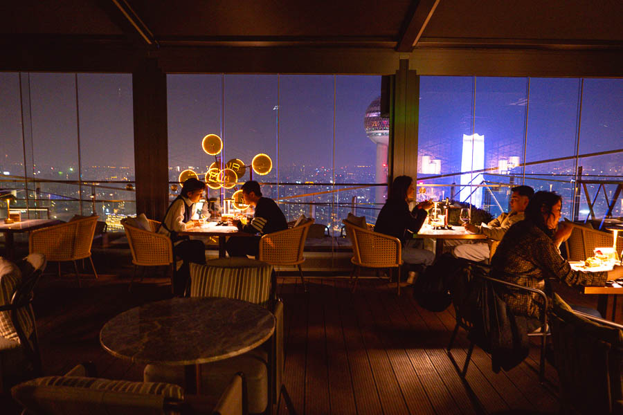 Shanghai's most iconic rooftop restaurant and bar Flair reopens after a facelift. The best view in Shanghai at The Ritz-Carlton Pudong, Shanghai. Photo by Rachel Gouk @ Nomfluence