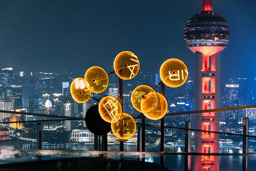 Shanghai's most iconic rooftop restaurant and bar Flair reopens after a facelift. The best view in Shanghai at The Ritz-Carlton Pudong, Shanghai. @ Nomfluence
