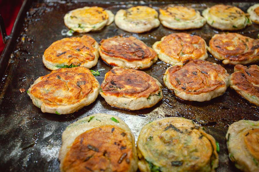 The Best Scallion Pancakes (Cong You Bing 葱油饼) in Shanghai. Photo by Rachel Gouk @ Nomfluence.