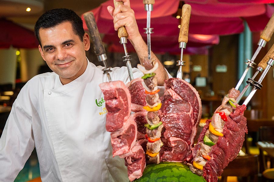 Latina Brazilian Steakhouse for all you can eat steak in Shanghai.