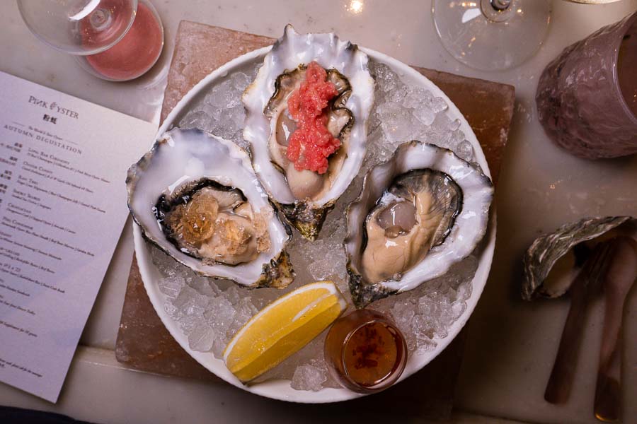 The Waldorf Astoria Shanghai launches PINK OYSTER, an oyster degustation at an 8-seater bar on the Bund. Photo by Rachel Gouk @ Nomfluence.