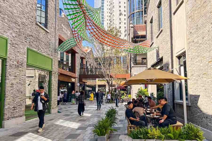 Hong Shou Fang (鸿寿坊), a dining destination and commercial hub that boasts more than 60 restaurants, bars, and cafes, located in Putuo district, Shanghai. Photo by Rachel Gouk @ Nomfluence