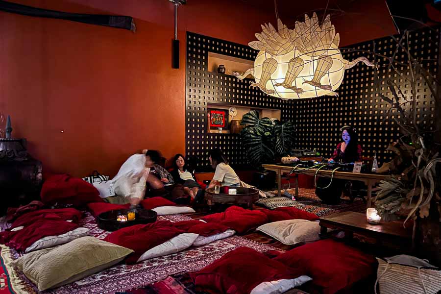 Tang, a pre-drinks and after hours underground bar in Shanghai sporting Ming-style day beds. Photo by Rachel Gouk @ Nomfluence