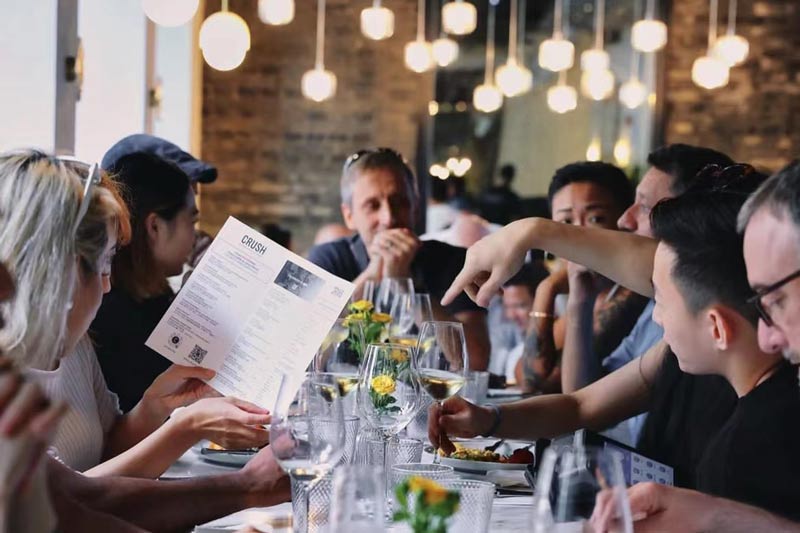 American restaurant and wine bar Crush in Jing'an, Shanghai.