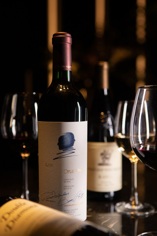 Wines at Lawry's The Prime Rib steakhouse in Shanghai.