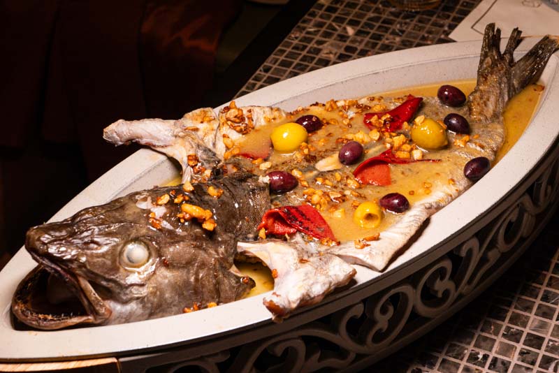 Whole line-caught cod fish at Mediterranean restaurant Terrakota Shanghai. Photo by Rachel Gouk @ Nomfluence