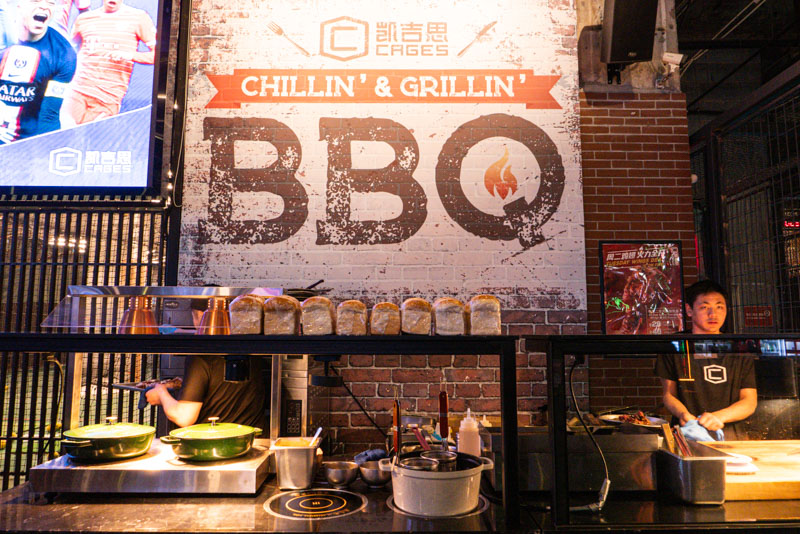 American style barbecue at Cages, Jing'an, Shanghai.