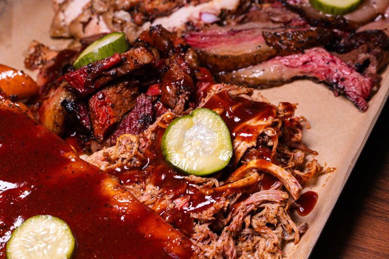 Pulled pork, American style barbecue at Cages, Jing'an, Shanghai.