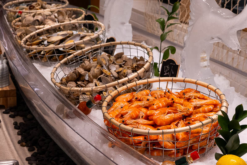 Lunch buffet at hotel Portman Ritz-Carlton, Shanghai in Jing'an.