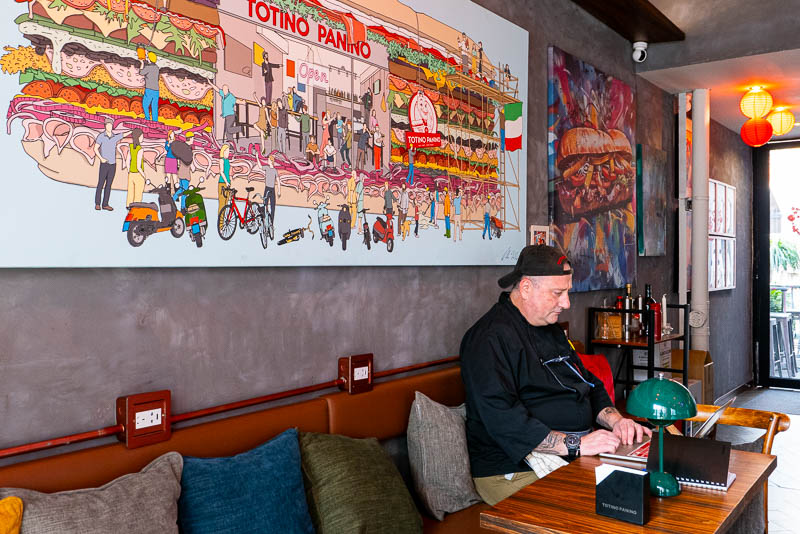 Salvatore "Toto" Giammaria, founder of Totino Panino, an authentic Italian sandwich shop for paninis in Shanghai. Photo @ Nomfluence.