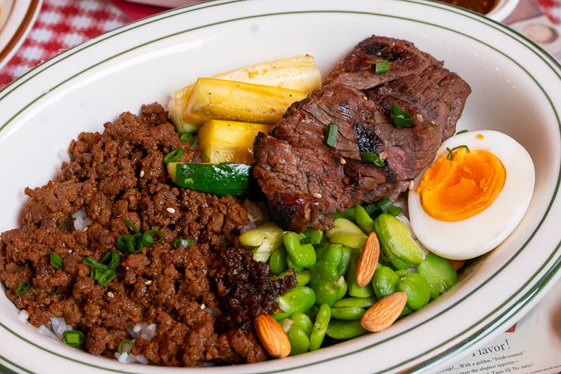 Grinder does house-ground beef topped rice in Shanghai